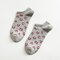 Men Sweat Non-slip Wear-resistant Short Tube Breathable Wicking Sports Print Boat Socks - Gray