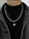 2 Pcs Trendy Fashion Hip-hop Multi-layers Capital Alphabet Letter Shape Titanium Stainless Steel Necklace - O