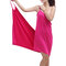 Summer Soft Beach Bath Towel Ice Silk Sexy Deep V Wearable Bath Towel Spa Absorbent BathRobe  - Rose Red