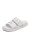 حذاء نسائي صيفي بطبعة حروف من Casaul مريح سهل الارتداء على النعال اليومية - أبيض