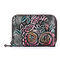Brenice Vintage Casual Floral Genuine Leather Card Holder Coin Purse Wallet For Women - Silver