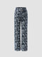 Color Block Patchwork cintura alta Jeans - Preto
