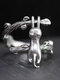 Vintage Silver Plated Animal Women Ring Cute Open Adjustable Cat Climbing Tree Branch Ring - Silver