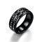 Trendy Stainless Steel Double Rhinestone Finger Ring Wholesale - Black