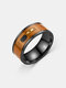 1 Pcs NFC Function Send Message Quick Starts Application Smart Ring Geometric Pattern Stainless Steel Men's Ring - Black