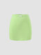Solid Bow Sexy Elastic Waist Skirt - Green