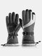 Men Plus Velvet Thicken Full-finger Outdoor Warmth Double Waterproof Windproof Non-slip Touchscreen Gloves - Gray