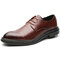 Men Microfiber Leather Embossing Non Slip Dress Formal Shoes - Brown