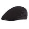 Line Cotton Stripe Adjustable Beret Solid Color Golf Cap Newsboy Flat Cap Ivy Irish Retro Hat - Black