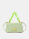 Women Faux Leather Fashion Chain Decoration Crossbody Bag Shoulder Bag - Green