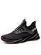 Men Light Weight Cloth Fabric Lace Up Running Walking Sport Shoes - Black