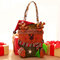 Women Christmas Eve Cute Cartoon Elk Gift Bag Handbag Shoulder Bag - #02
