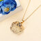 Fashion Colorful Natural Stone Pendant Necklace Sweater Chain for Women Men - Yellow