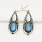 Vintage Turquoise Earring Geometric Hollow Epoxy Water Drop Women Pendant Earrings - 01