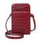 Women Crocodile Pattern Card Bag Phone Bag Crossbody Bag - Wine Red