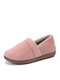 Women Casual Warm Lined Comfortable Slip-On Home Slippers - Pink