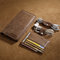 Vintage Genuine Leather Wallet Set 5.8 ″ Touch Screen Phone Bag For Men - Khaki