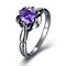 INALIS Elegant Flower Shiny Zircon Finger Ring Wholesale Gift for Women  - Purple