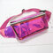 Women Transparent PVC Beach Bag Outdoor Fanny Bag Laser Chest Bag - Red & Rose
