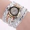 Fashion Quartz Wristwatch Multilayer Rhinestone Bracelet Strap Causal Watch for Women - White