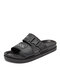حذاء نسائي صيفي بطبعة حروف من Casaul مريح سهل الارتداء على النعال اليومية - أسود