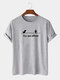 Plus Size Mens Cartoon Dinosaur Slogan Print Cotton Fashion Short Sleeve T-Shirts - Gray