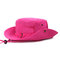 Mens Bucket Hat Outdoor Fishing Hat Climbing Mesh Breathable Sunshade Cap With String  - Rose