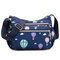 Women Nylon Lightweight Multi-color Print Crossbody Bag Large Capacity Messenger Bag - #01