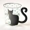 Cute Cartoon Cat Glass Cup Tea Cup Milk Coffee Mug Music Dots Home Office - #1