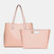 Women 2 PCS 15.6 Inch Laptop Pocket Multi-pocket Large Capacity Removable Key Multifunctional Handbag Tote - Pink