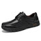 Menico Men Retro Microfiber Leather Non Slip Soft Casual Shoes - Black