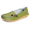 حجم كبير مريح Soft حذاء مسطح جلدي متعدد الاتجاهات - أخضر