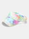 Women Polyester Cotton Graffiti Tie-dye Printing Fashion Sunscreen Empty Top Hat - #05