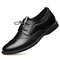 Men Microfiber Leather Slip Resistant Soft Sole Casual Formal Shoes - Black