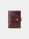Men Genuine Leather Lattice Money Clips Card Case Coin Purse Wallet - Coffee 1