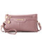 Women Faux Leather Crossbody Bags Solid Leisure Clutch Bags Multi-slot Phone Bags Wallet - Pink