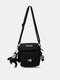 Men Fashion Portable Nylon Crossbody Bag Shoulder Bag - Black