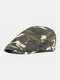 Men Cotton Camouflage Outdoor Casual Sunshade Forward Hat Beret Hat Flat Hat - Green