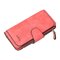 Woman Four Fold Wallet Purse 14 Card Slot PU Card Bag Multi-Slots 5.5 Inch Phone Bag - Orange Red