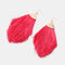 Bohemian Cotton Thread Arrow Tassel Pendant Earrings Temperament Feather Soft Tassel Earrings - 11