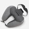 2 In 1 U Shape Neck Pillow Cotton Headrest Cushion Eye Mask Airplane Travel Sleep Rest - Dark Grey