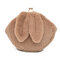 Cute Rabbit Plush Creative Shoulder Bag Phone Bag Chain Shell Crossbody Bags - Khaki