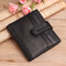 Women Vintage Genuine Leather 17 Card Slot Slim Card Holder Wallet Embossed Coin Purse - Black