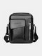 الرجال الجلود الاصطناعية خمر RFID سعة حقيبة كروسبودي كبيرة الأشرطة تعديل متعددة سستة تصميم حقيبة كتف - أسود