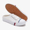 Women Canvas Slip Resistant Half Drag Flat Slip On Casual Shoes - White