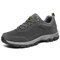 Large Size Men Suede Wear Resistant Outdoor Hiking Shoes - Grey