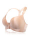 Front Closure Strappy Y Shape Back Deep Plunge Wireless Bras - Nude