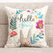 Lovely Rabbit Cartoon Modello Federa in lino Federa per divano in tessuto per la casa Fodera per cuscino mediterraneo - #1
