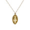 Vintage Pendant Necklace Oval Goddess Pattern Pendant Chain Necklace Ethnic Jewelry for Women - Gold