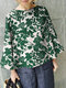 Блуза с расклешенными рукавами и принтом Allover Plants For Женское - Зеленый